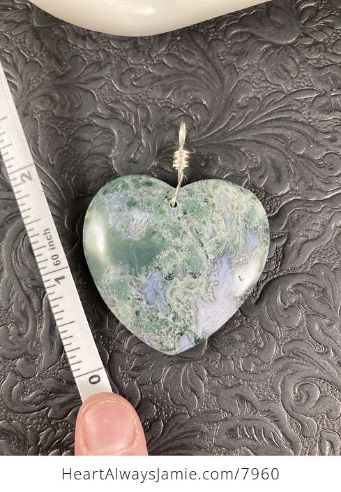 Heart Shaped Moss Agate Stone Jewelry Pendant - #pOa5oFUXVQs-5