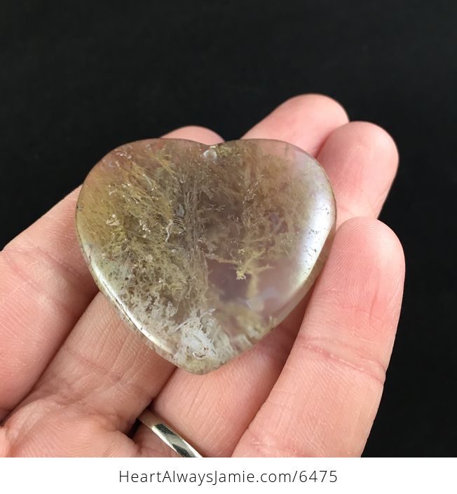 Heart Shaped Moss Agate Stone Jewelry Pendant - #qkX7E9DXc0I-2