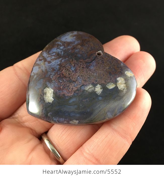 Heart Shaped Moss Agate Stone Jewelry Pendant - #uAQRZT5FHP0-3