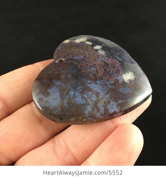 Heart Shaped Moss Agate Stone Jewelry Pendant - #uAQRZT5FHP0-4