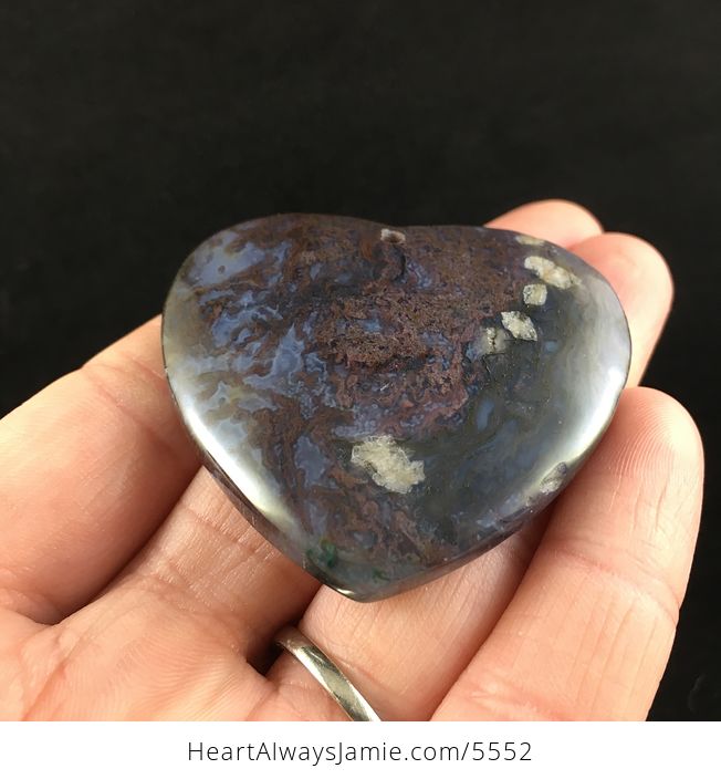 Heart Shaped Moss Agate Stone Jewelry Pendant - #uAQRZT5FHP0-2