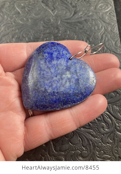 Heart Shaped Natural Blue Lapis Lazuli Stone Jewelry Pendant Crystal Ornament - #lgF2wPIGX6c-2
