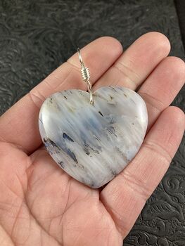 Heart Shaped Natural Marine Ocean Chalcedony Stone Pendant Jewelry #Mf820266Eoo