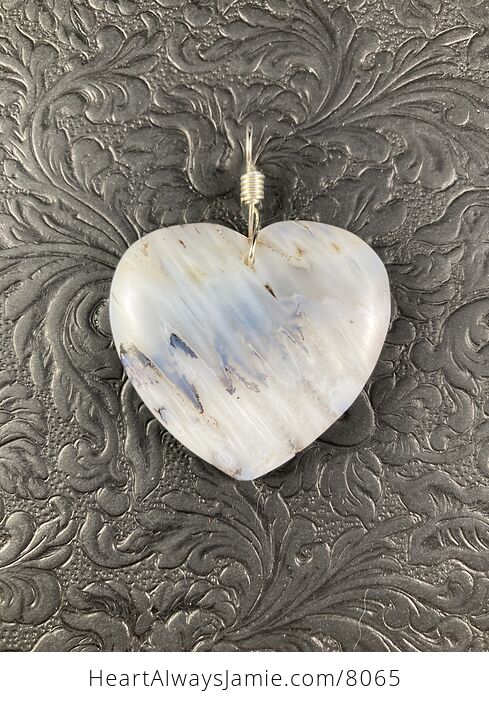 Heart Shaped Natural Marine Ocean Chalcedony Stone Pendant Jewelry - #Mf820266Eoo-4
