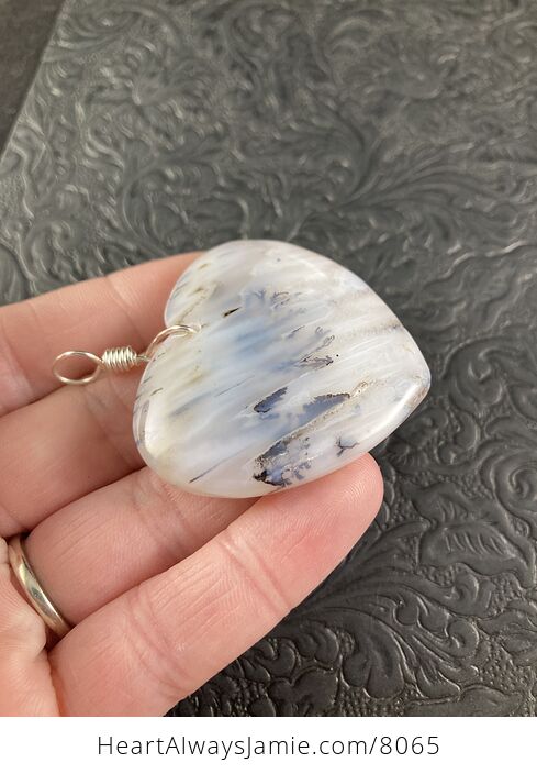 Heart Shaped Natural Marine Ocean Chalcedony Stone Pendant Jewelry - #Mf820266Eoo-3