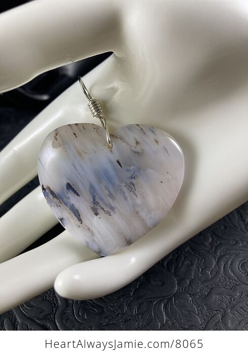 Heart Shaped Natural Marine Ocean Chalcedony Stone Pendant Jewelry - #Mf820266Eoo-7