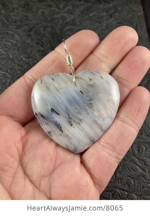 Heart Shaped Natural Marine Ocean Chalcedony Stone Pendant Jewelry - #Mf820266Eoo-1