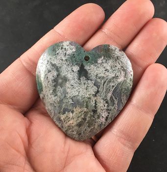 Heart Shaped Natural Moss Agate Stone Pendant Jewelry #y6dnjvp5QAU