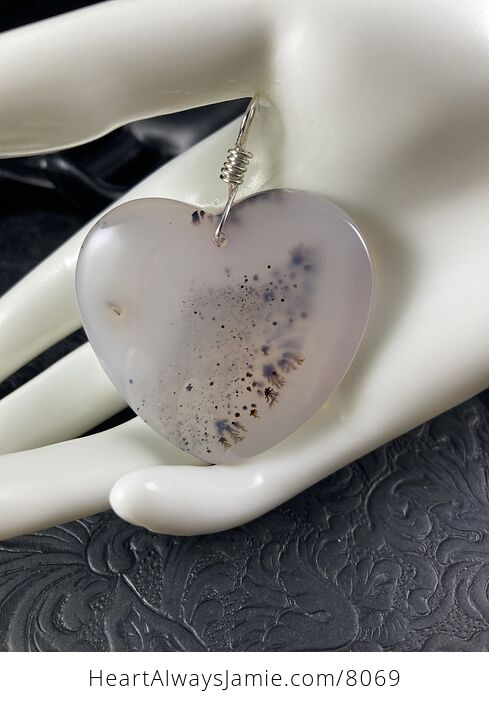 Heart Shaped Natural Ocean Marine Chalcedony Stone Pendant Jewelry - #Zb9C7S3hzAQ-2