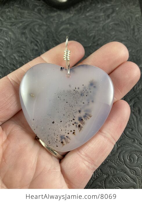 Heart Shaped Natural Ocean Marine Chalcedony Stone Pendant Jewelry - #Zb9C7S3hzAQ-5