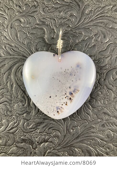 Heart Shaped Natural Ocean Marine Chalcedony Stone Pendant Jewelry - #Zb9C7S3hzAQ-4