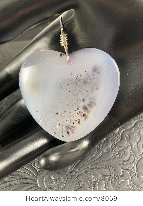 Heart Shaped Natural Ocean Marine Chalcedony Stone Pendant Jewelry - #Zb9C7S3hzAQ-1