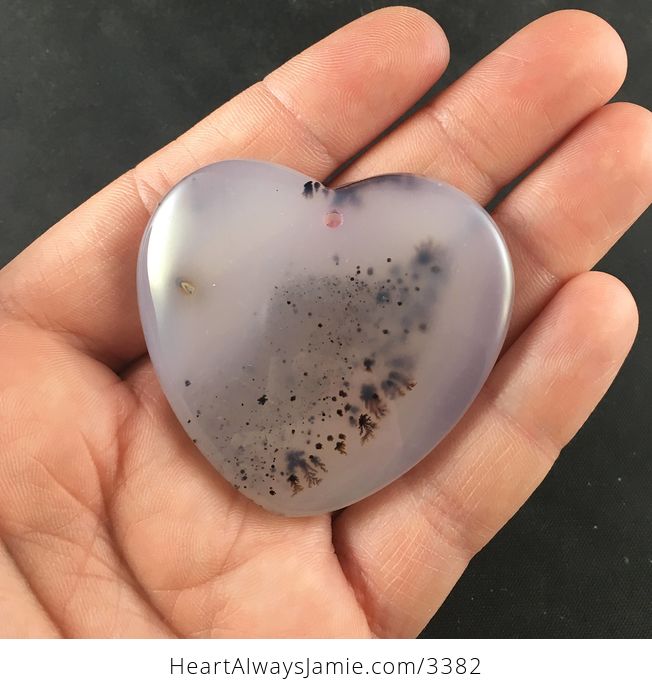 Heart Shaped Natural Ocean Marine Chalcedony Stone Pendant Jewelry - #gXaxoD7A0Fw-1