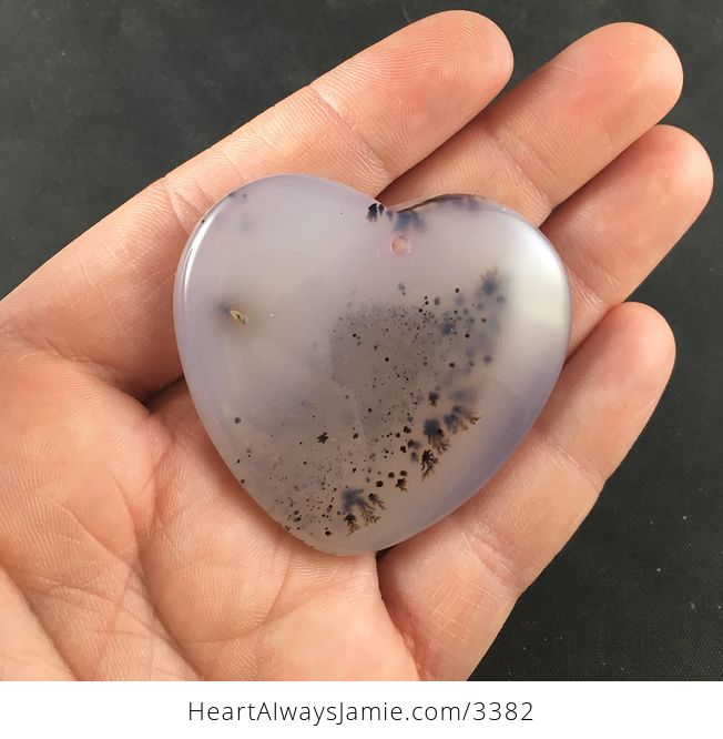 Heart Shaped Natural Ocean Marine Chalcedony Stone Pendant Necklace Jewelry - #gXaxoD7A0Fw-2