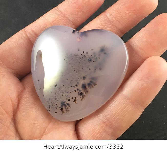Heart Shaped Natural Ocean Marine Chalcedony Stone Pendant Necklace Jewelry - #gXaxoD7A0Fw-3