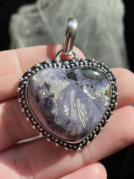 Heart Shaped Opalized Fluorite Tiffany Stone and Crystal Stone Jewelry Pendant #ERtE4GVq9tQ