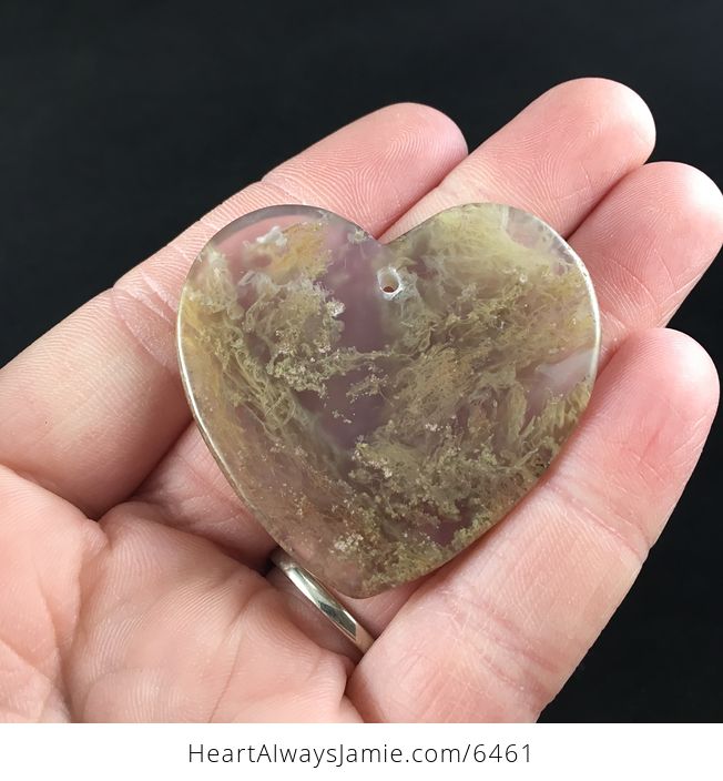Heart Shaped Orange Moss Agate Stone Jewelry Pendant - #9WPOHZVcpuo-6