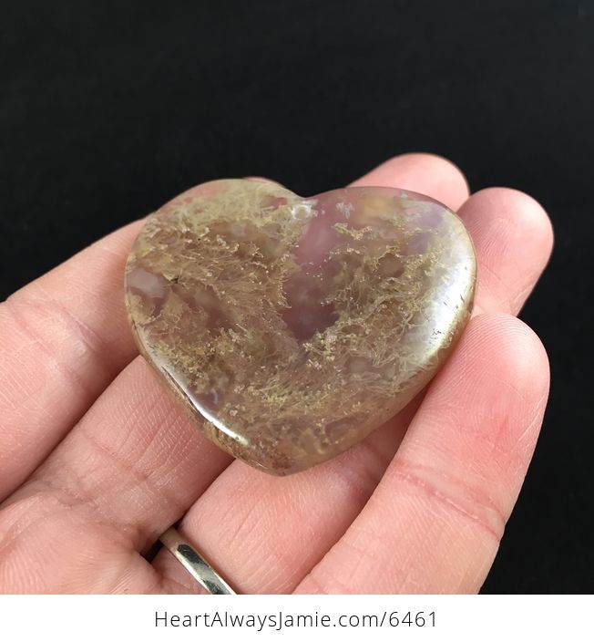 Heart Shaped Orange Moss Agate Stone Jewelry Pendant - #9WPOHZVcpuo-2