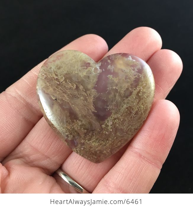 Heart Shaped Orange Moss Agate Stone Jewelry Pendant - #9WPOHZVcpuo-1