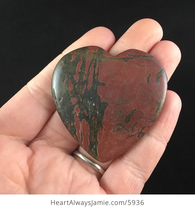 Heart Shaped Picasso Jasper Stone Cabochon - #yfBjesFqnnE-1