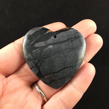 Heart Shaped Picasso Jasper Stone Jewelry Pendant #XECEGQnqAfk