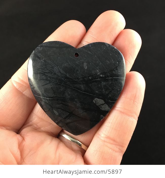Heart Shaped Picasso Jasper Stone Jewelry Pendant - #NFD7S44hMCw-1