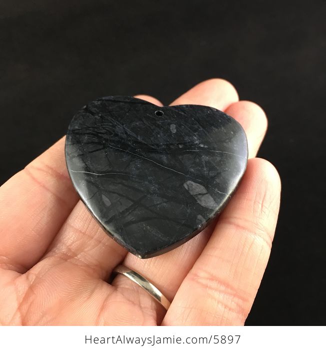 Heart Shaped Picasso Jasper Stone Jewelry Pendant - #NFD7S44hMCw-2