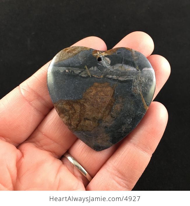 Heart Shaped Picasso Jasper Stone Jewelry Pendant - #PCywNOTI9zk-1