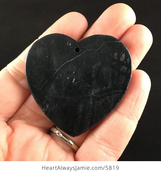 Heart Shaped Picasso Jasper Stone Jewelry Pendant - #TkWdf3YDklE-6