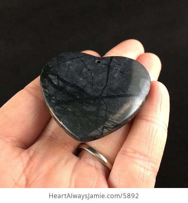 Heart Shaped Picasso Jasper Stone Jewelry Pendant - #UQgQi02yiEQ-2