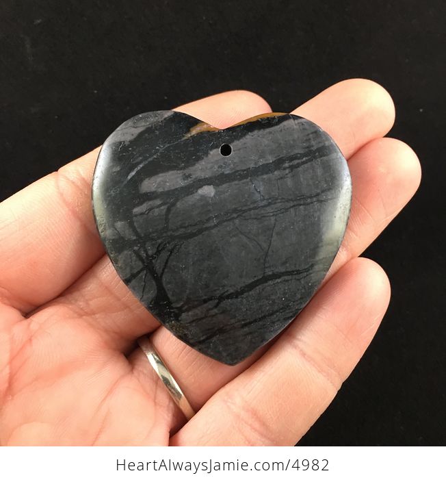 Heart Shaped Picasso Jasper Stone Jewelry Pendant - #XECEGQnqAfk-1