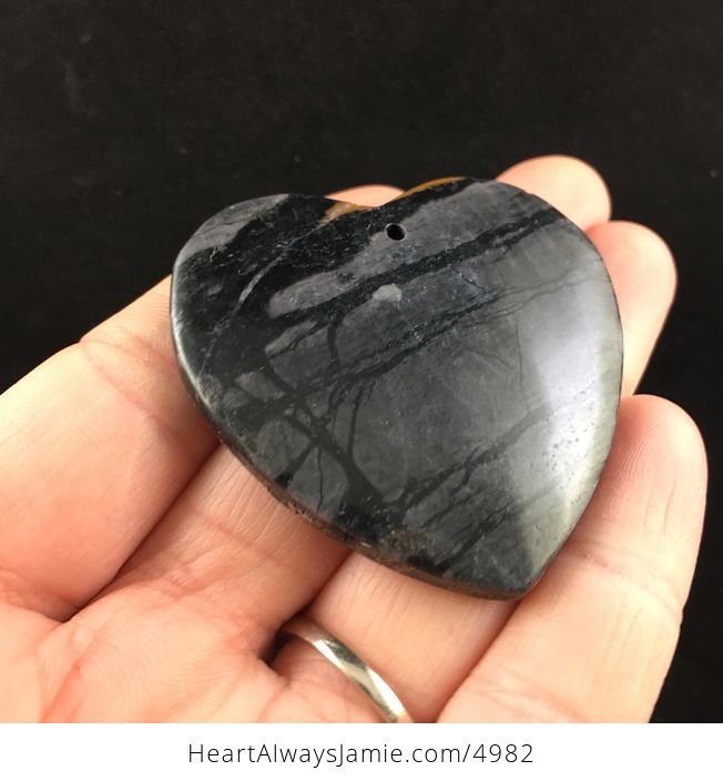 Heart Shaped Picasso Jasper Stone Jewelry Pendant - #XECEGQnqAfk-2