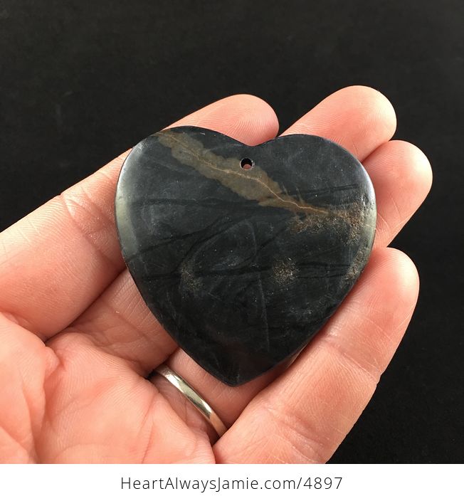 Heart Shaped Picasso Jasper Stone Jewelry Pendant - #u7NwkvonQ5g-1