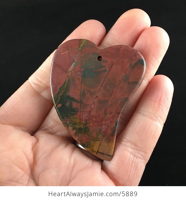 Heart Shaped Picasso Jasper Stone Jewelry Pendant - #v5I1zPWxxB4-6
