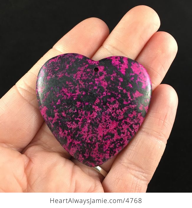 Heart Shaped Pink and Black Stone Jewelry Pendant - #SDV8yWhpRWU-1