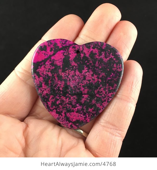 Heart Shaped Pink and Black Stone Jewelry Pendant - #SDV8yWhpRWU-5