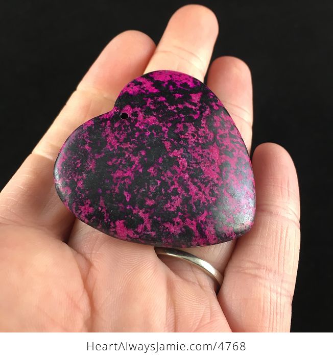 Heart Shaped Pink and Black Stone Jewelry Pendant - #SDV8yWhpRWU-2