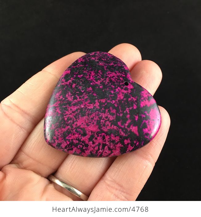 Heart Shaped Pink and Black Stone Jewelry Pendant - #SDV8yWhpRWU-3