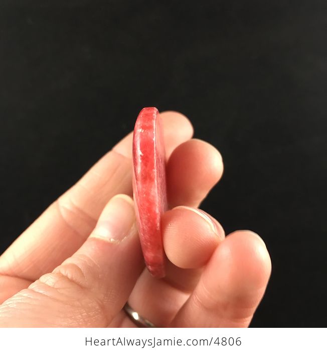 Heart Shaped Pink Rhodochrosite Stone Jewelry Pendant - #lH1t2VZoN7w-4