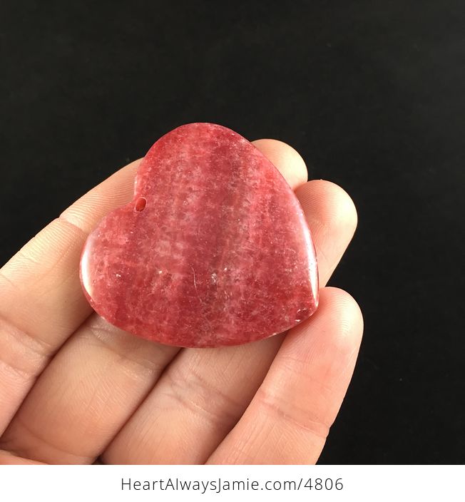 Heart Shaped Pink Rhodochrosite Stone Jewelry Pendant - #lH1t2VZoN7w-3