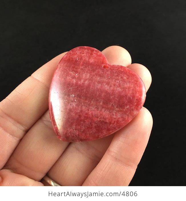 Heart Shaped Pink Rhodochrosite Stone Jewelry Pendant - #lH1t2VZoN7w-2