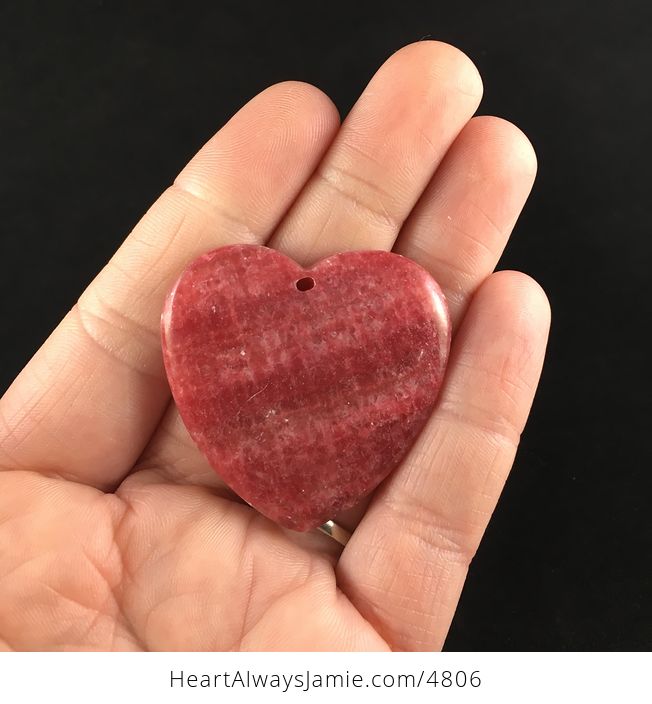 Heart Shaped Pink Rhodochrosite Stone Jewelry Pendant - #lH1t2VZoN7w-1