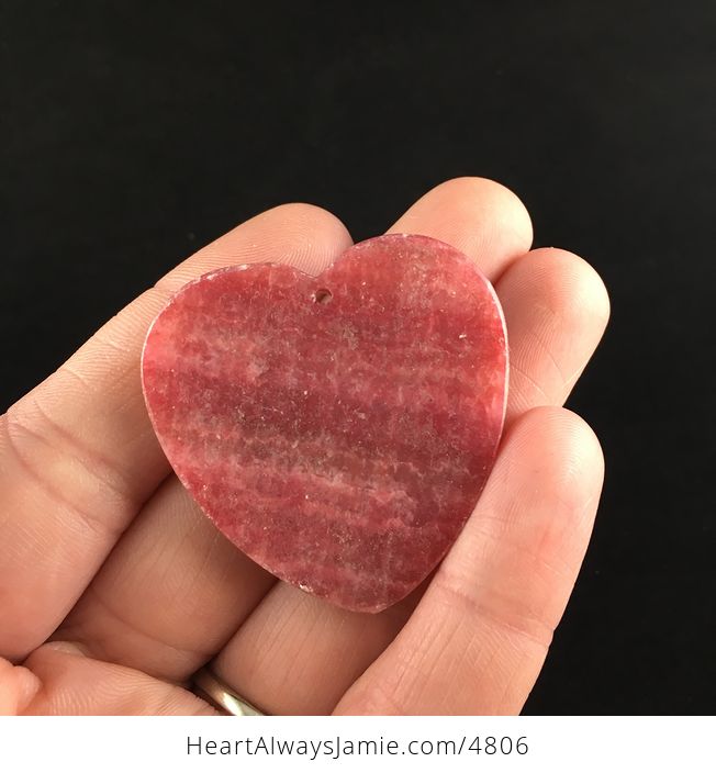 Heart Shaped Pink Rhodochrosite Stone Jewelry Pendant - #lH1t2VZoN7w-5