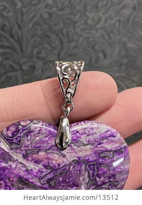 Heart Shaped Purple Crazy Lace Agate Stone Jewelry Pendant - #FjXuynfRSeE-5