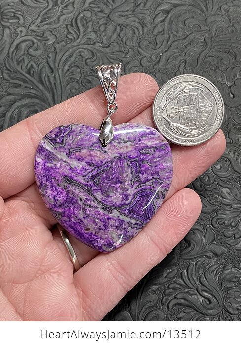 Heart Shaped Purple Crazy Lace Agate Stone Jewelry Pendant - #FjXuynfRSeE-6