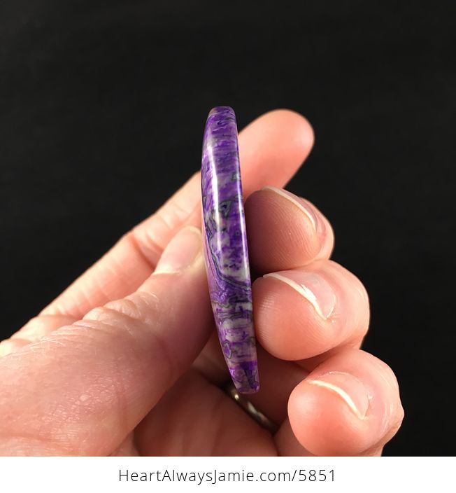 Heart Shaped Purple Crazy Lace Agate Stone Jewelry Pendant - #HyQMYcuTpIM-6