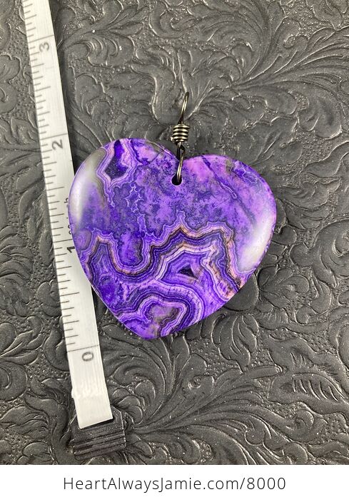 Heart Shaped Purple Crazy Lace Agate Stone Jewelry Pendant - #KyUI3FrPEt8-5