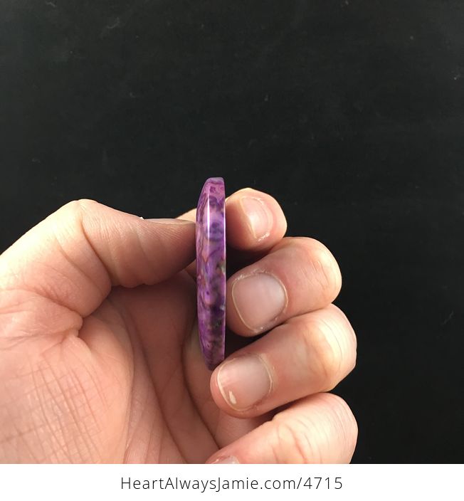 Heart Shaped Purple Crazy Lace Agate Stone Jewelry Pendant - #oVxj7KWc7OY-3