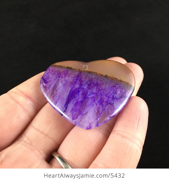 Heart Shaped Purple Drusy Stone Jewelry Pendant - #cLrtbKuuZZc-2