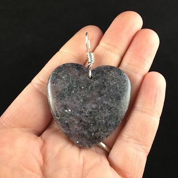 Heart Shaped Purple Lepidolite Stone Jewelry Pendant #FfKmQu9hHaE
